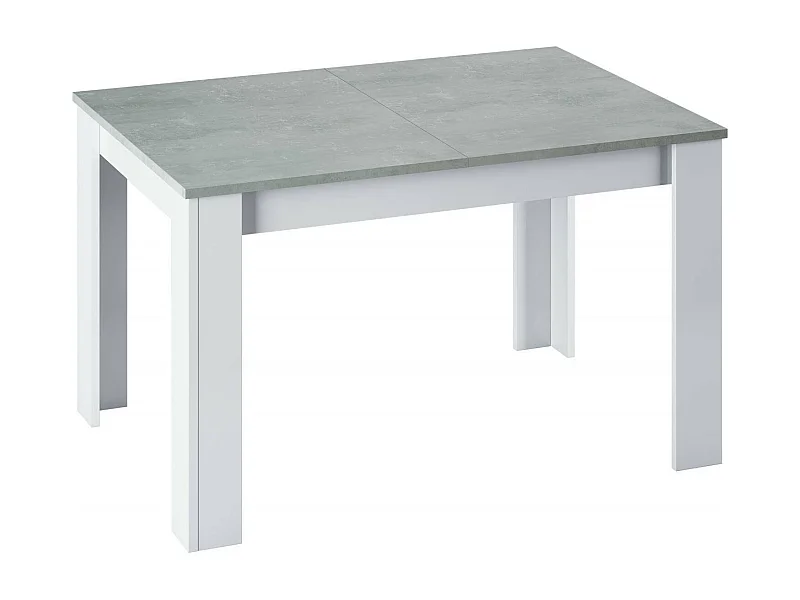 Dalice uitschuifbare tafel, Uitschuifbare console voor eetkamer, Opengaande keukentafel met verlengstuk, 140/190x90h78 cm, Cement en Wit