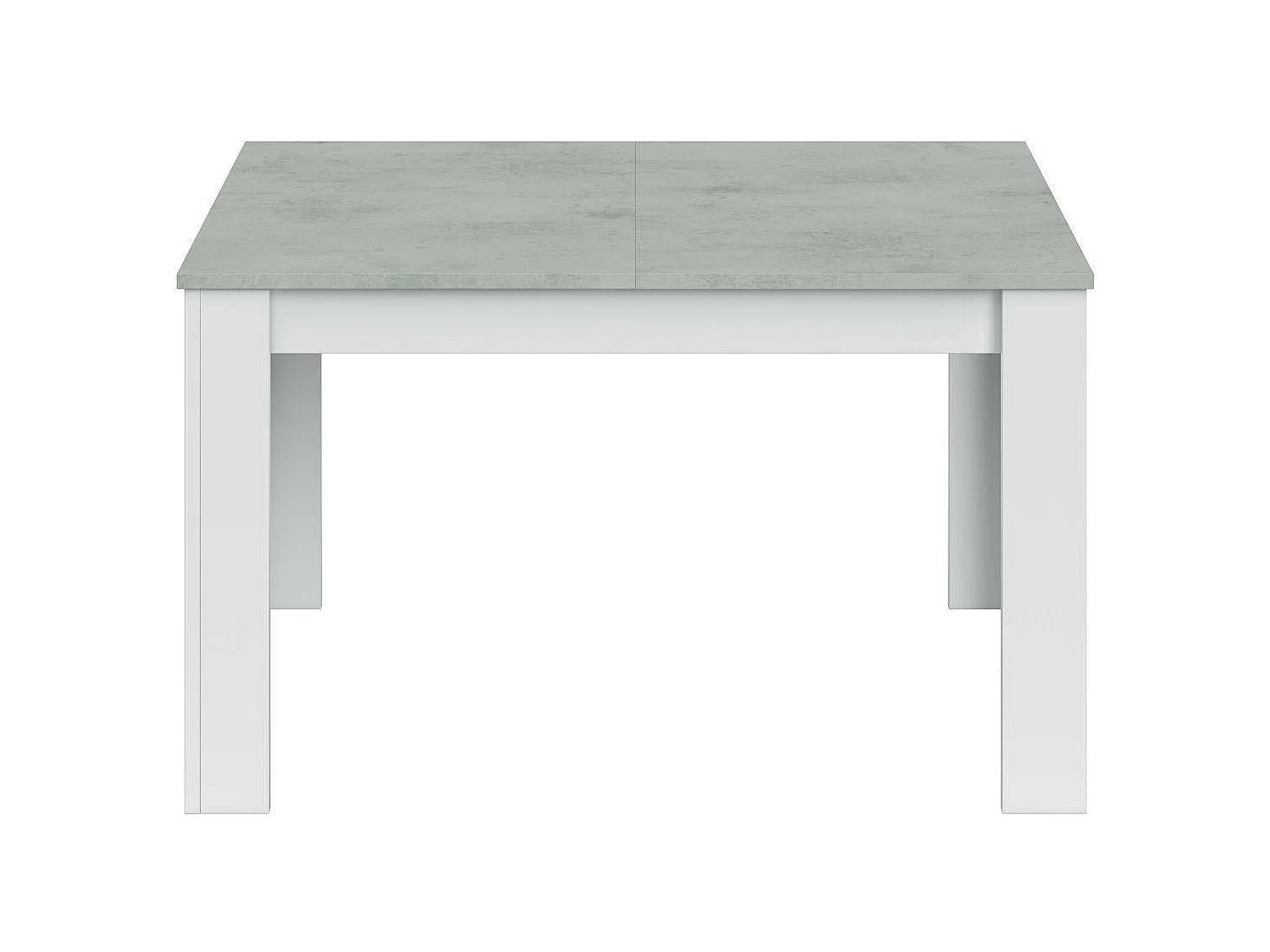 Table extensible Dalice, Console extensible pour salle à manger, Table de cuisine ouvrant avec rallonge, 140/190x90h78 cm, Ciment et Blanc