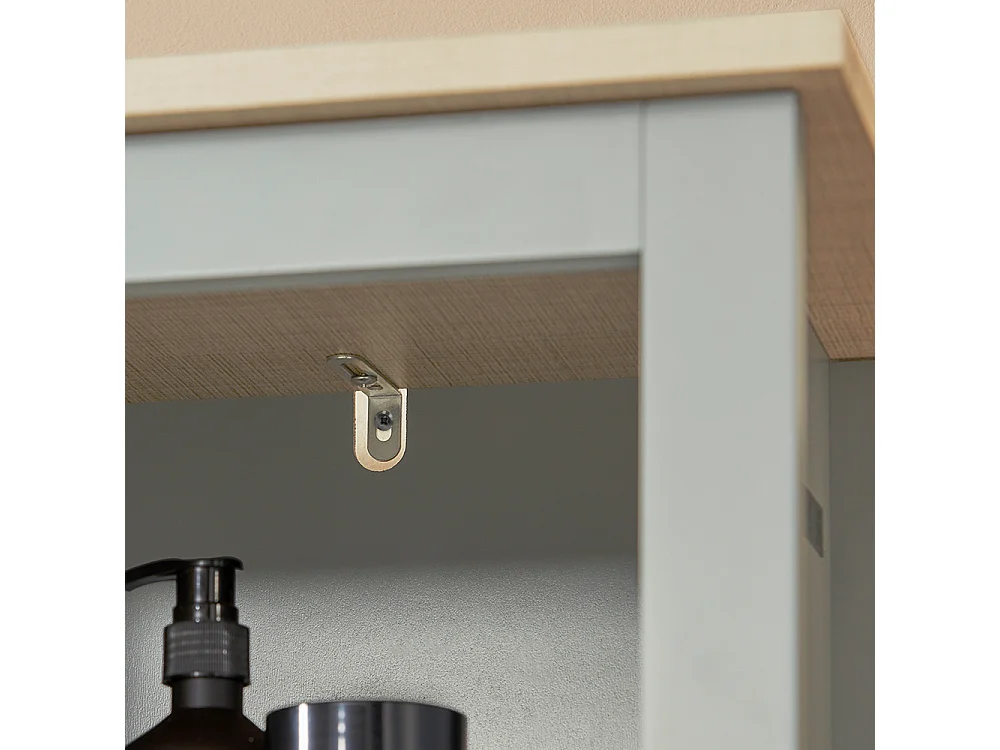 Armario Alto baño Mueble Columna de baño con 3 Estantes y 1 Puerta 39 x 30 x 169 cm Gris BZR68-HG SoBuy ES