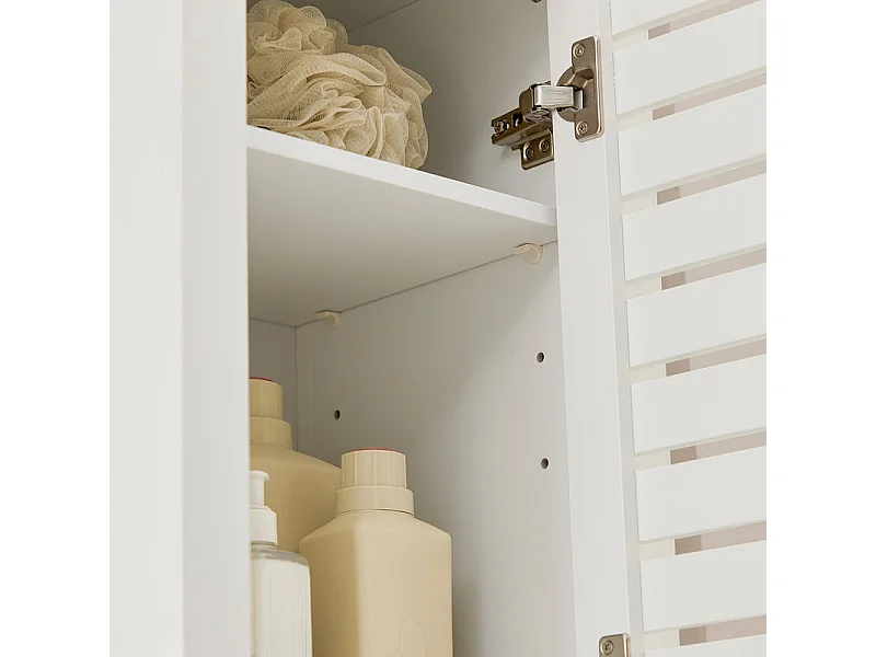 SoBuy BZR59-W Badkamermeubel Kolomkasten, Hoge Kast, Badkamerkast Opbergkast Opbergplank