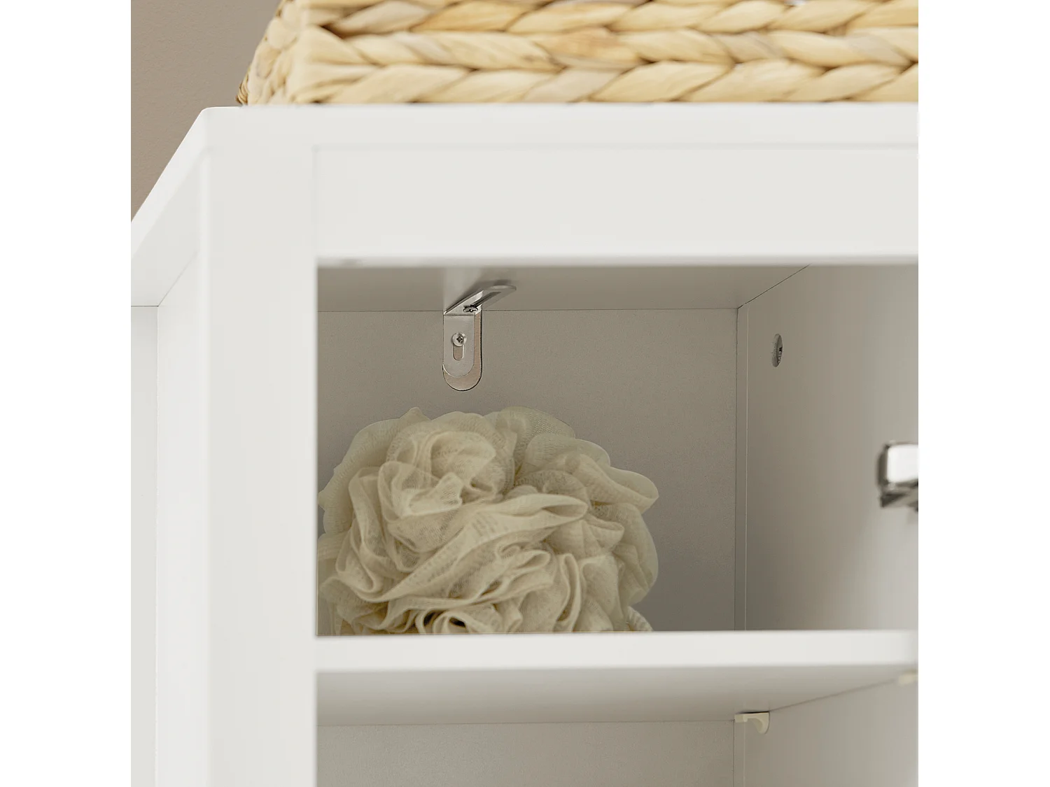 SoBuy BZR59-W Badkamermeubel Kolomkasten, Hoge Kast, Badkamerkast Opbergkast Opbergplank