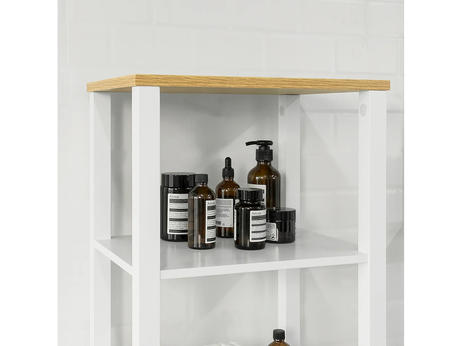 Armario Baño Alta Mueble Columna de baño Armario para baño con 5 Estantes Estanterías de baño Blanco Medidas: 40x30x160cm BZR43-W SoBuy ES