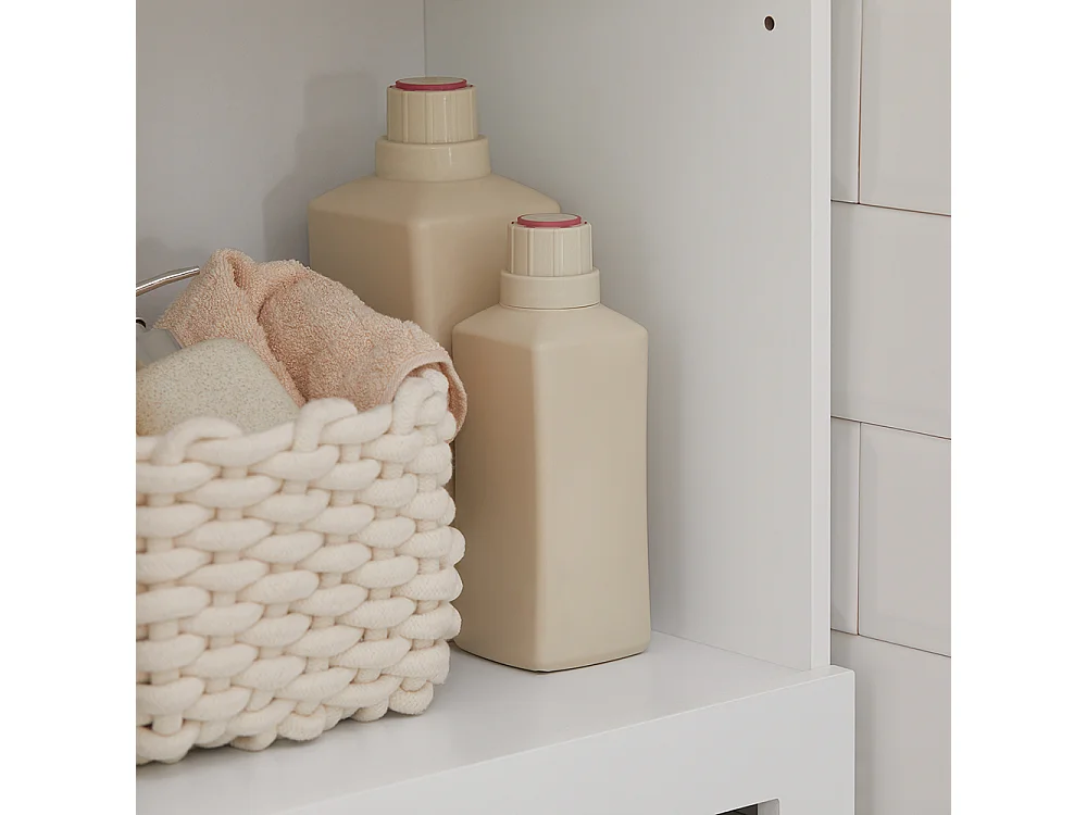 Armario Baño Alta Mueble Columna de baño Armario para baño con 5 Estantes Estanterías de baño Blanco Medidas: 40x30x160cm BZR43-W SoBuy ES