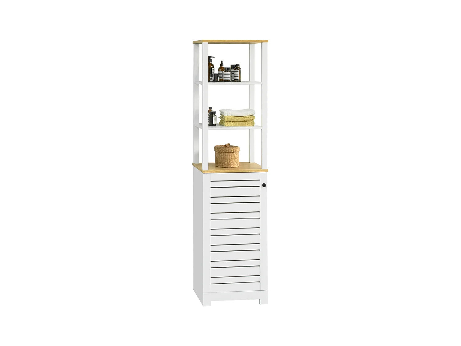 Meuble Colonne De Salle De Bain Armoire Haute Meuble De Rangement, BZr43-w