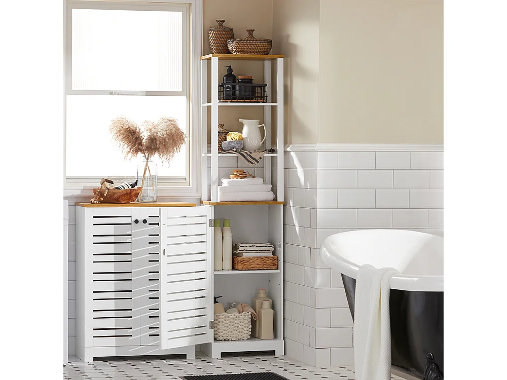 Meuble Colonne De Salle De Bain Armoire Haute Meuble De Rangement, BZr43-w