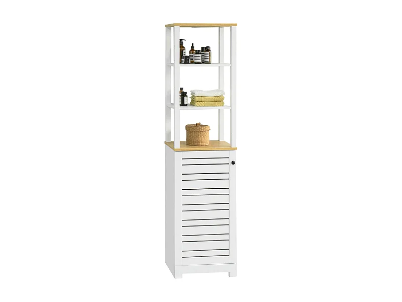 Meuble Colonne De Salle De Bain Armoire Haute Meuble De Rangement, BZr43-w