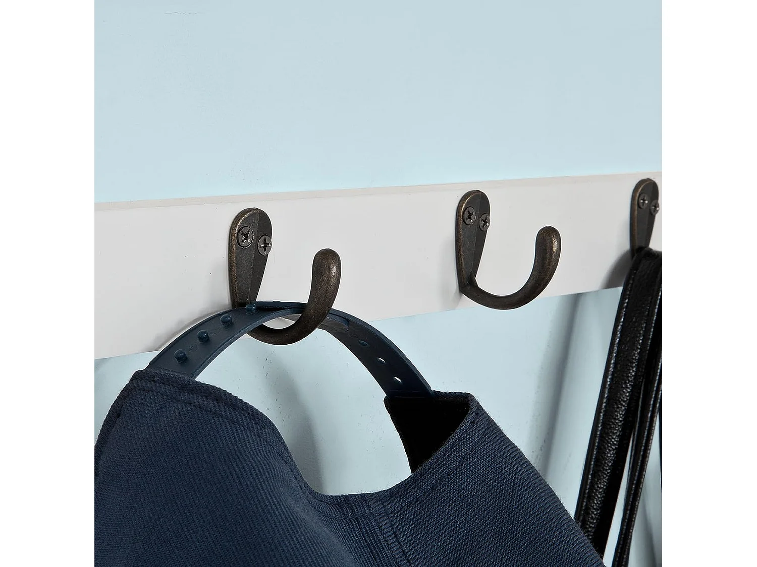 Portemanteau Étagère Murale Porte-manteau Salle De Bain Meuble D’entrée, Frg178-w