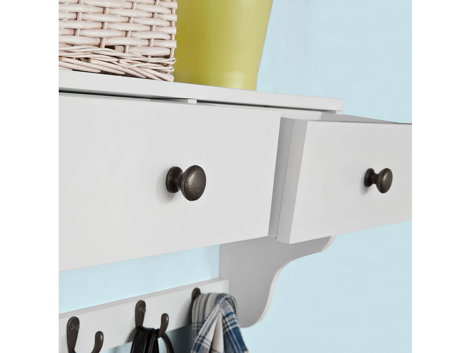 Portemanteau Étagère Murale Porte-manteau Salle De Bain Meuble D’entrée, Frg178-w