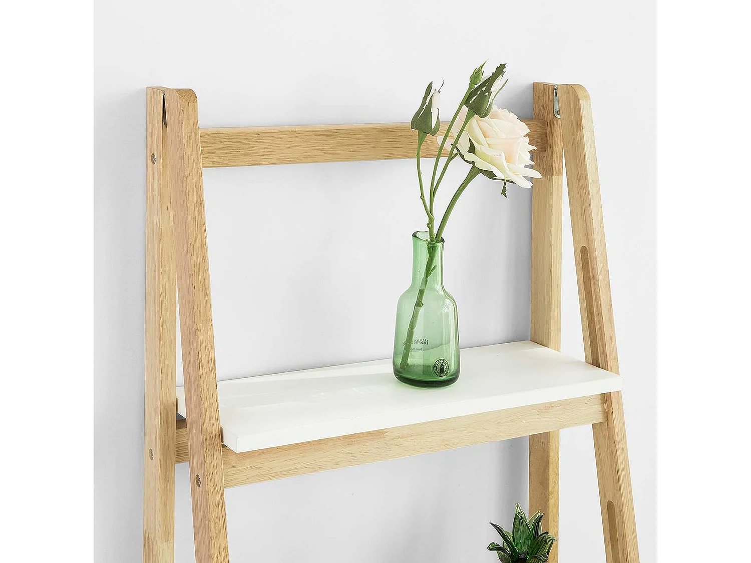 Bibliothèque Étagère Pliable Style Échelle Avec 4 Niveaux De Rangement, Frg162-n