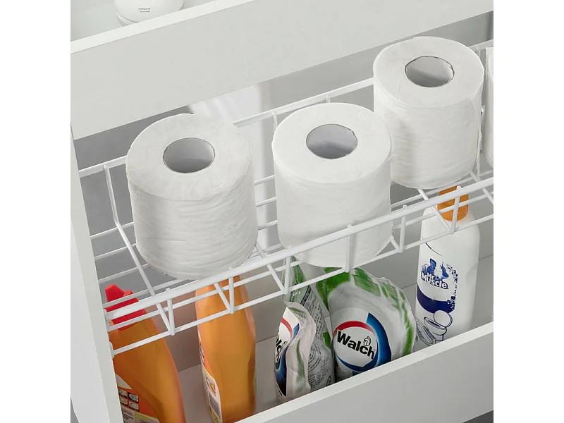 Chariot De Rangement Mobile Sur 3 Niveaux Étagère De Niche À Roulettes En Bois Et Métal , BZr46-w