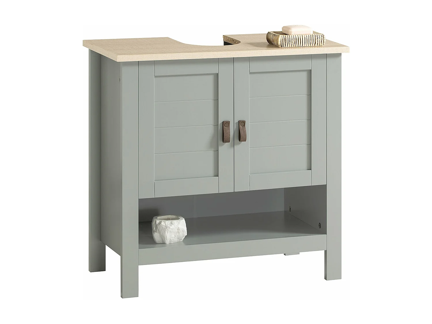 Mueble para Debajo del Lavabo Armario de Baño de Suelo con 1 Estante y 2 Puertas 60 x 30 x 60 cm BZR69-HG SoBuy ES