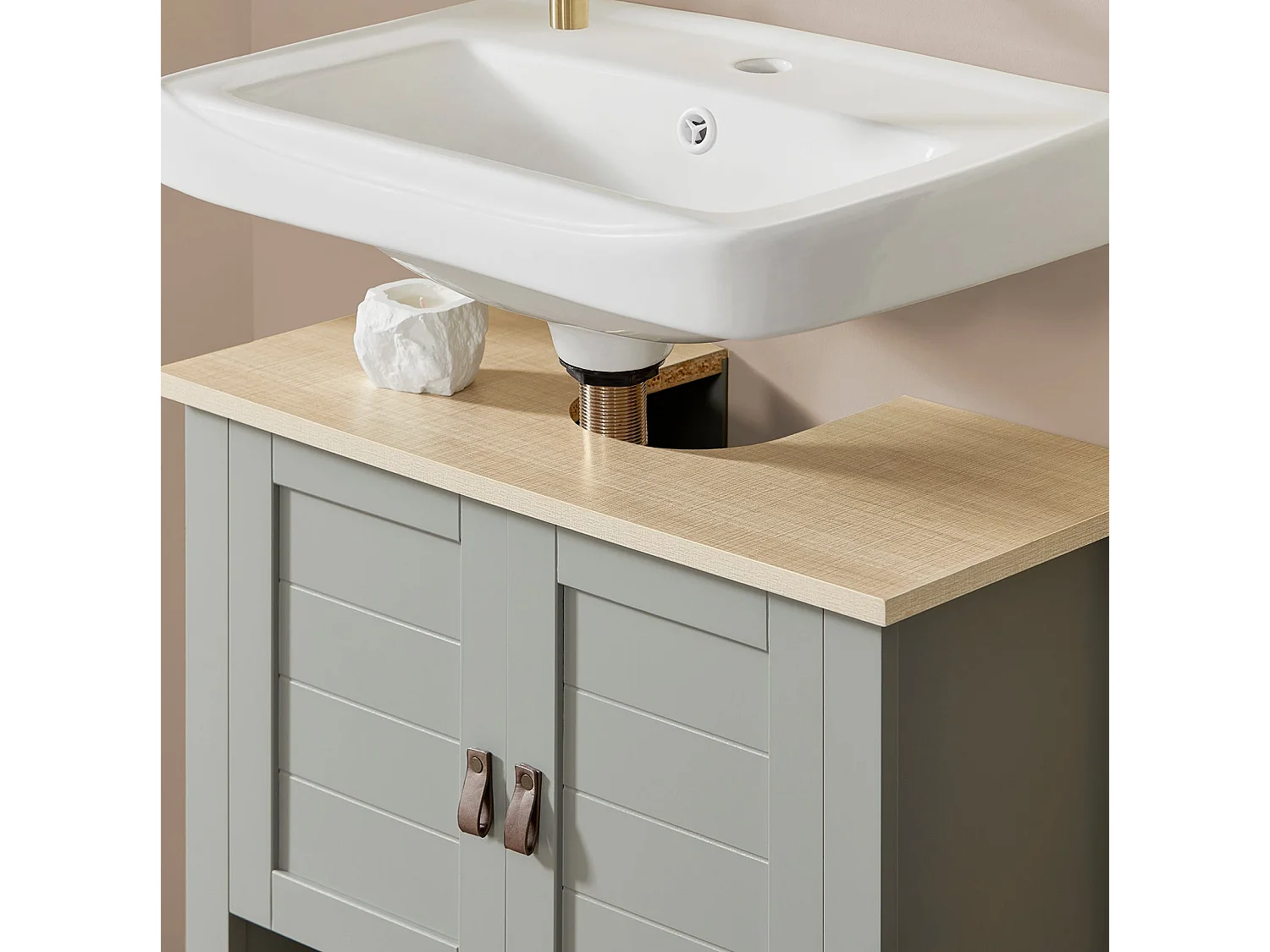 Meuble Sous Lavabo Meuble Sous Vasque Meuble De Salle De Bain 60x30x60 Cm, BZr69-hg