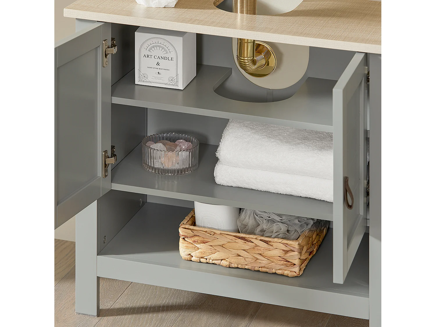 Meuble Sous Lavabo Meuble Sous Vasque Meuble De Salle De Bain 60x30x60 Cm, BZr69-hg