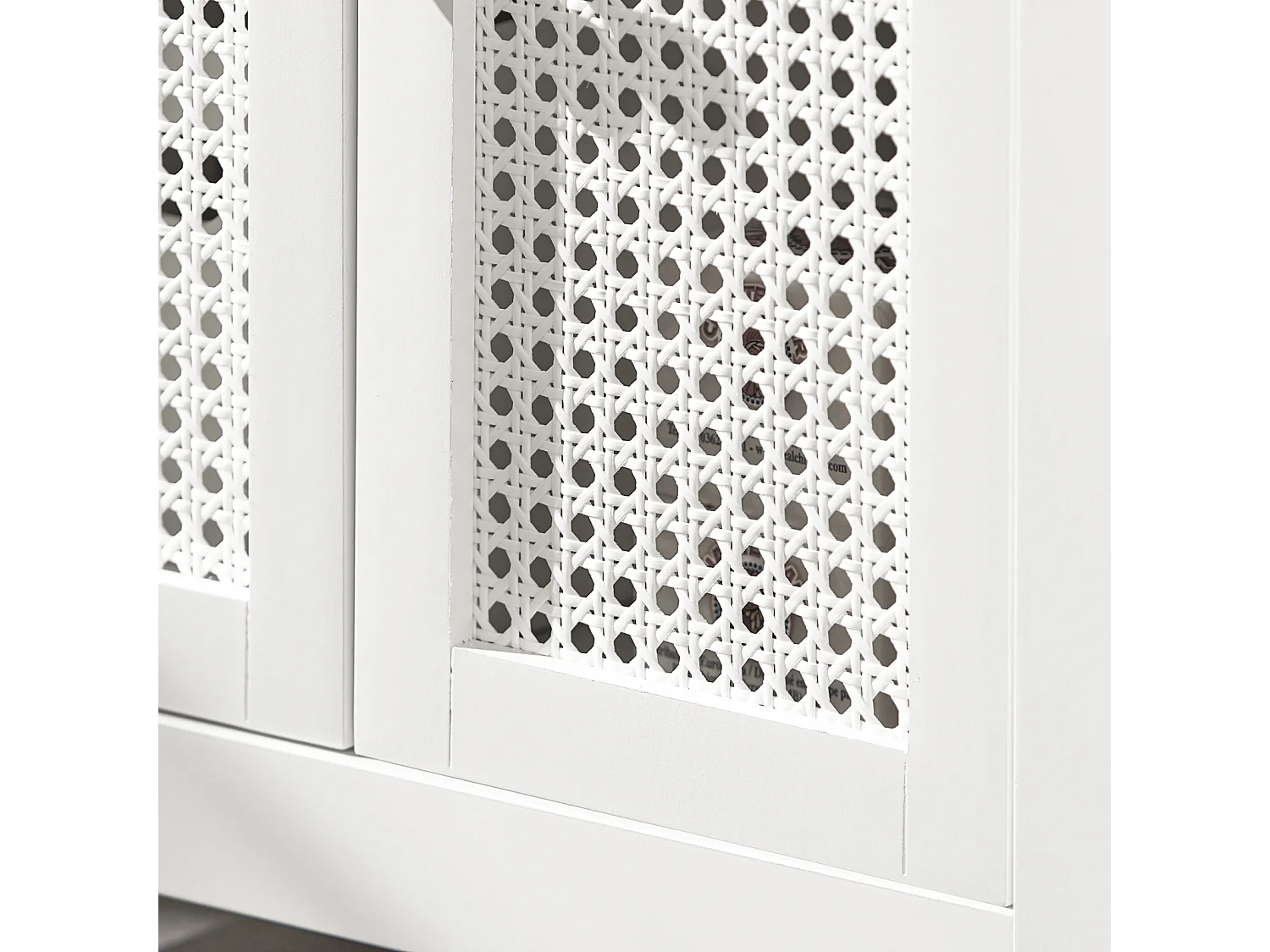 SoBuy BZR35-W Wastafelonderkast met roosterlook deuren badkamerkast wastafel onderkast badmeubel