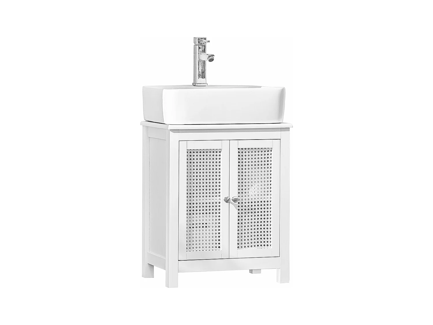 Meuble Sous-lavabo Meuble Sous-vasque À 2 Étages Et 2 Portes Meuble De Salle De Bain, BZr35-w