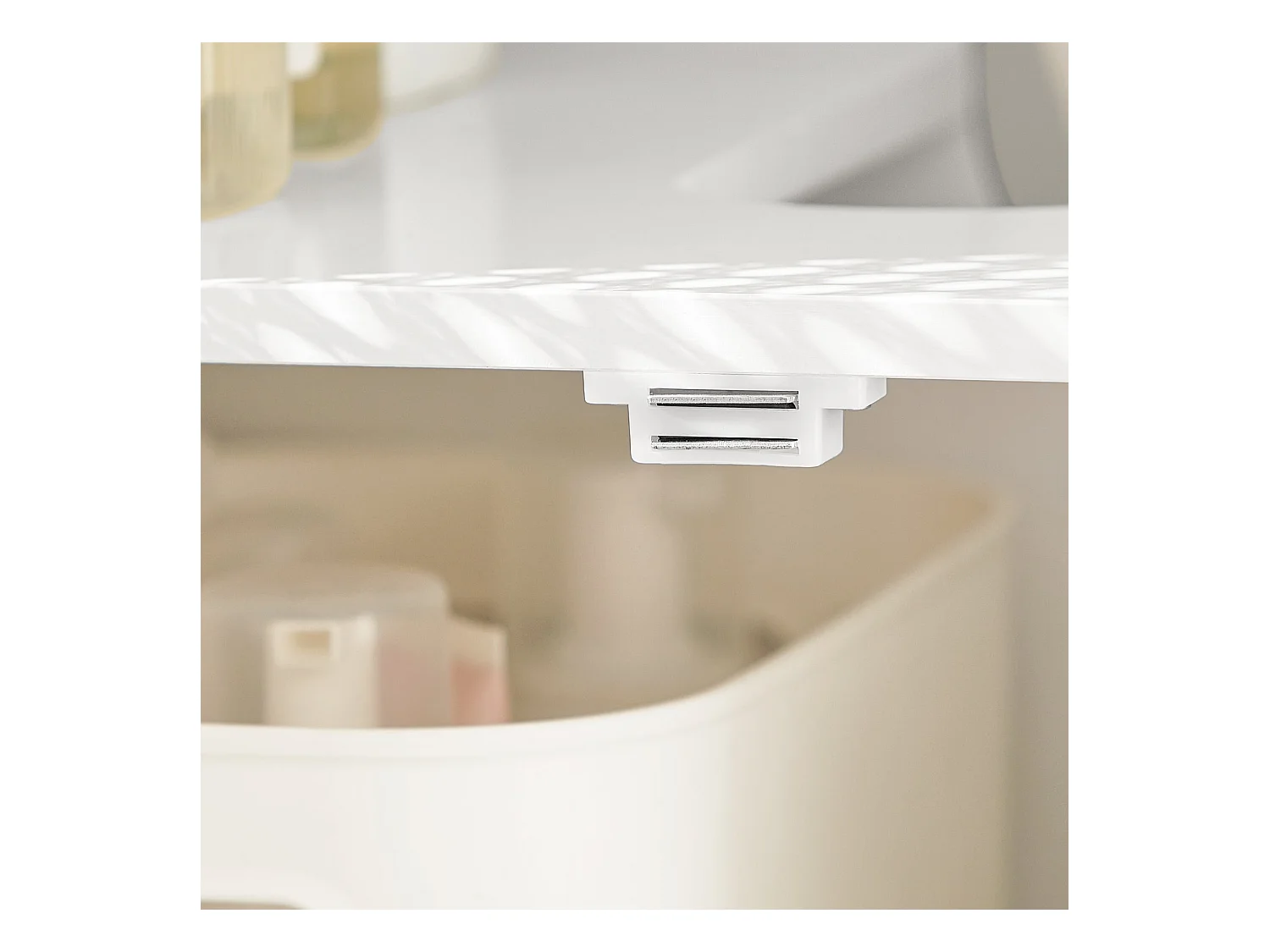 Meuble Sous-lavabo Meuble Sous-vasque À 2 Étages Et 2 Portes Meuble De Salle De Bain, BZr35-w