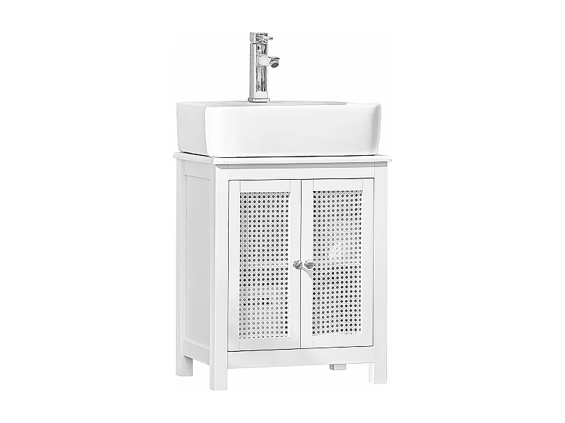 Meuble Sous-lavabo Meuble Sous-vasque À 2 Étages Et 2 Portes Meuble De Salle De Bain, BZr35-w