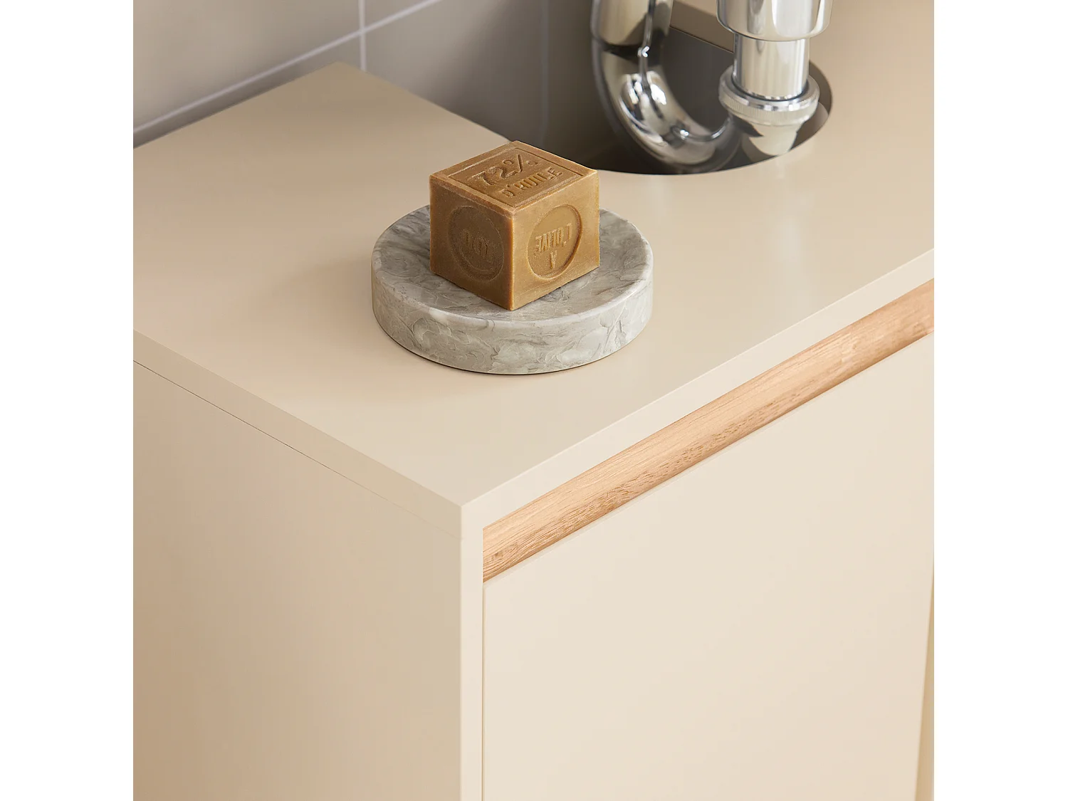 Waschbeckenunterschrank BZR78-MI 60 x 60 x 30 cm Beige