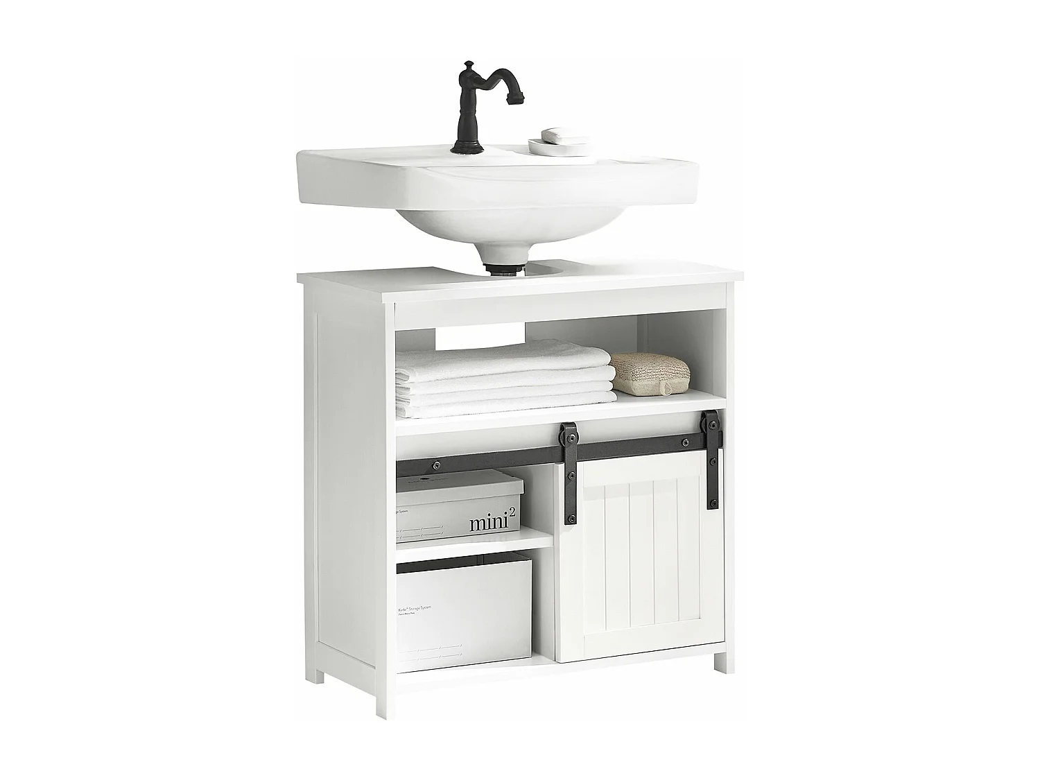 SoBuy armário de banheiro, Armário de banheiro sob a pia, Armário de lavagem BZR61-W