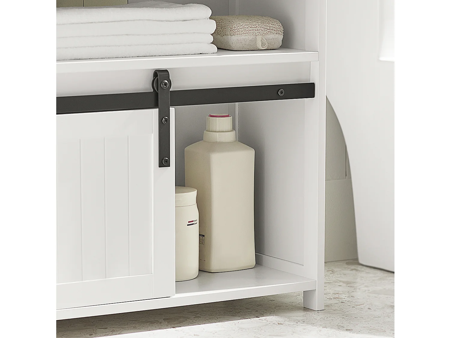 SoBuy armário de banheiro, Armário de banheiro sob a pia, Armário de lavagem BZR61-W