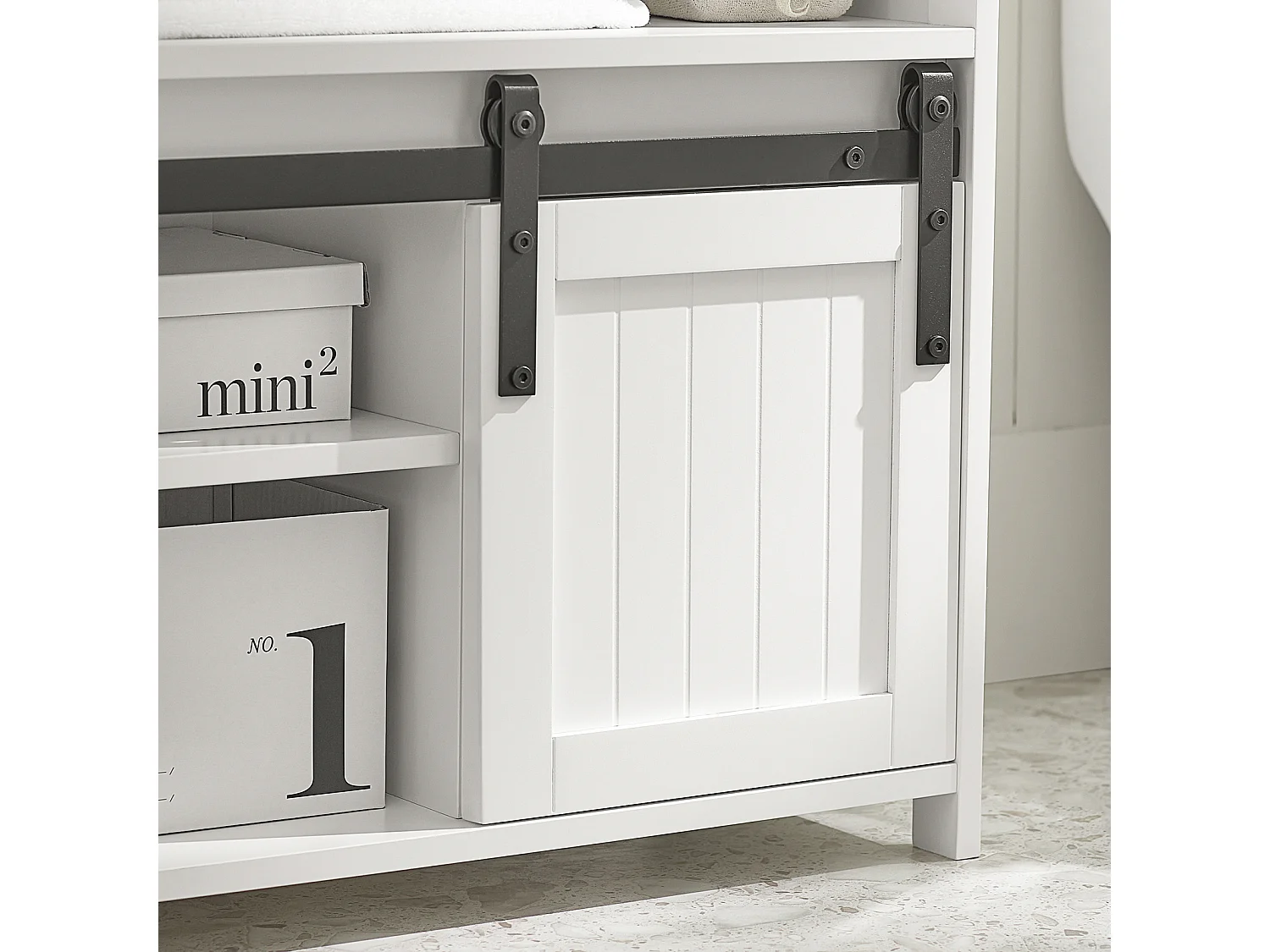 SoBuy armário de banheiro, Armário de banheiro sob a pia, Armário de lavagem BZR61-W