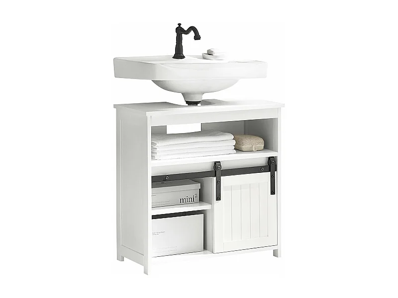 SoBuy armário de banheiro, Armário de banheiro sob a pia, Armário de lavagem BZR61-W