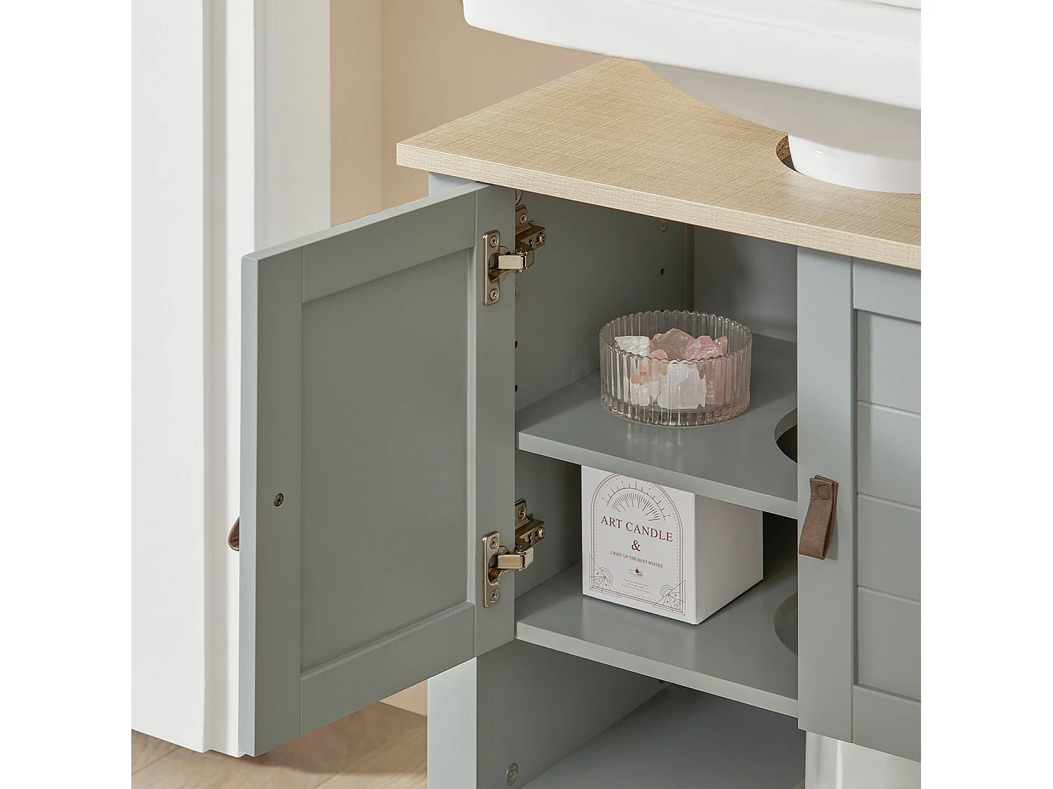 Meuble Sous Lavabo Meuble Sous Vasque Housse Colonne Lavabo 60x30x60 Cm, BZr69-ii-hg