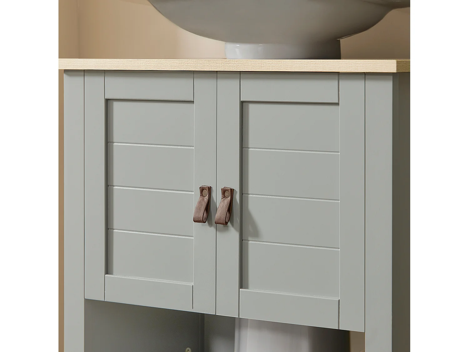 Meuble Sous Lavabo Meuble Sous Vasque Housse Colonne Lavabo 60x30x60 Cm, BZr69-ii-hg