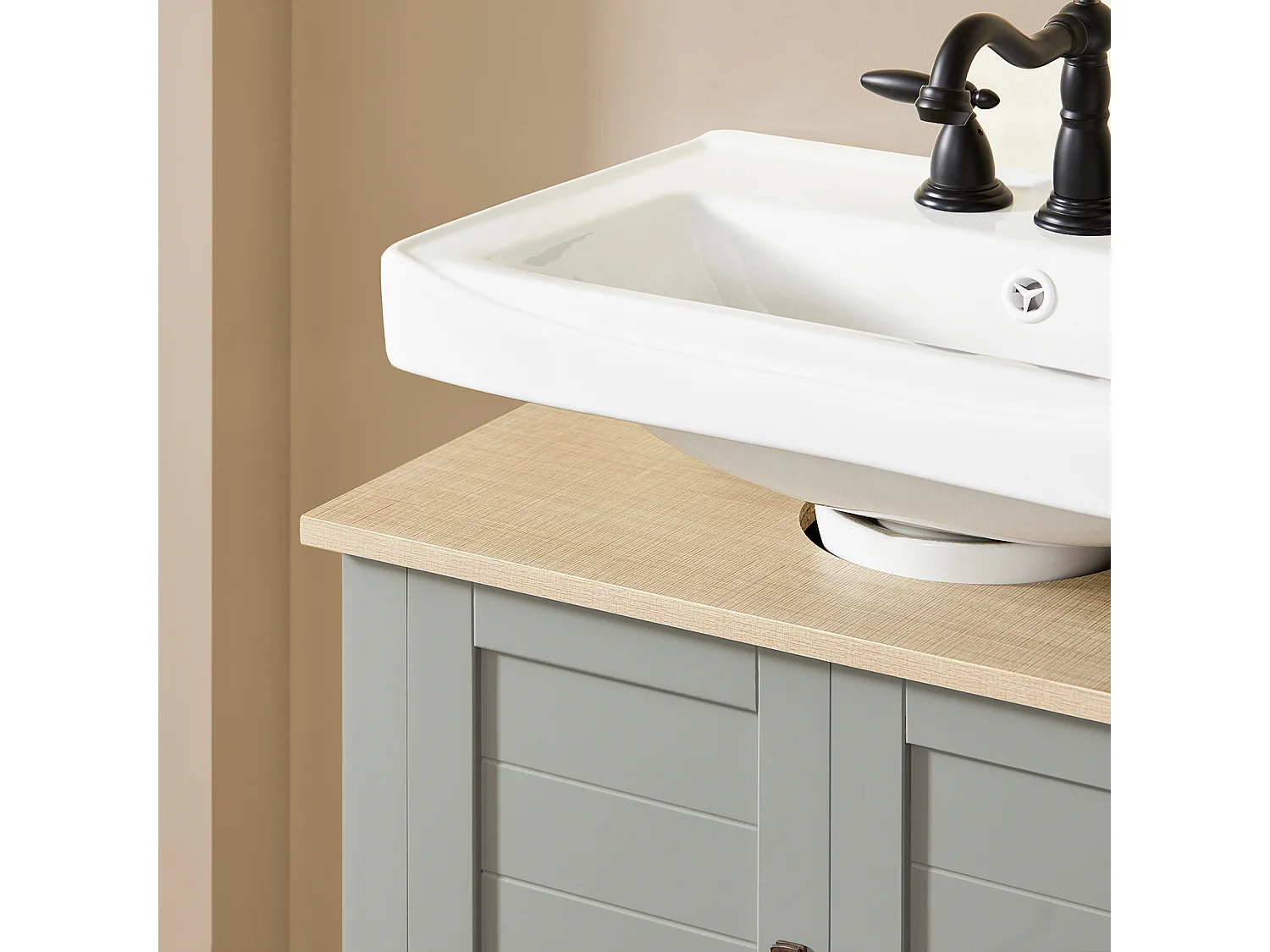 Meuble Sous Lavabo Meuble Sous Vasque Housse Colonne Lavabo 60x30x60 Cm, BZr69-ii-hg