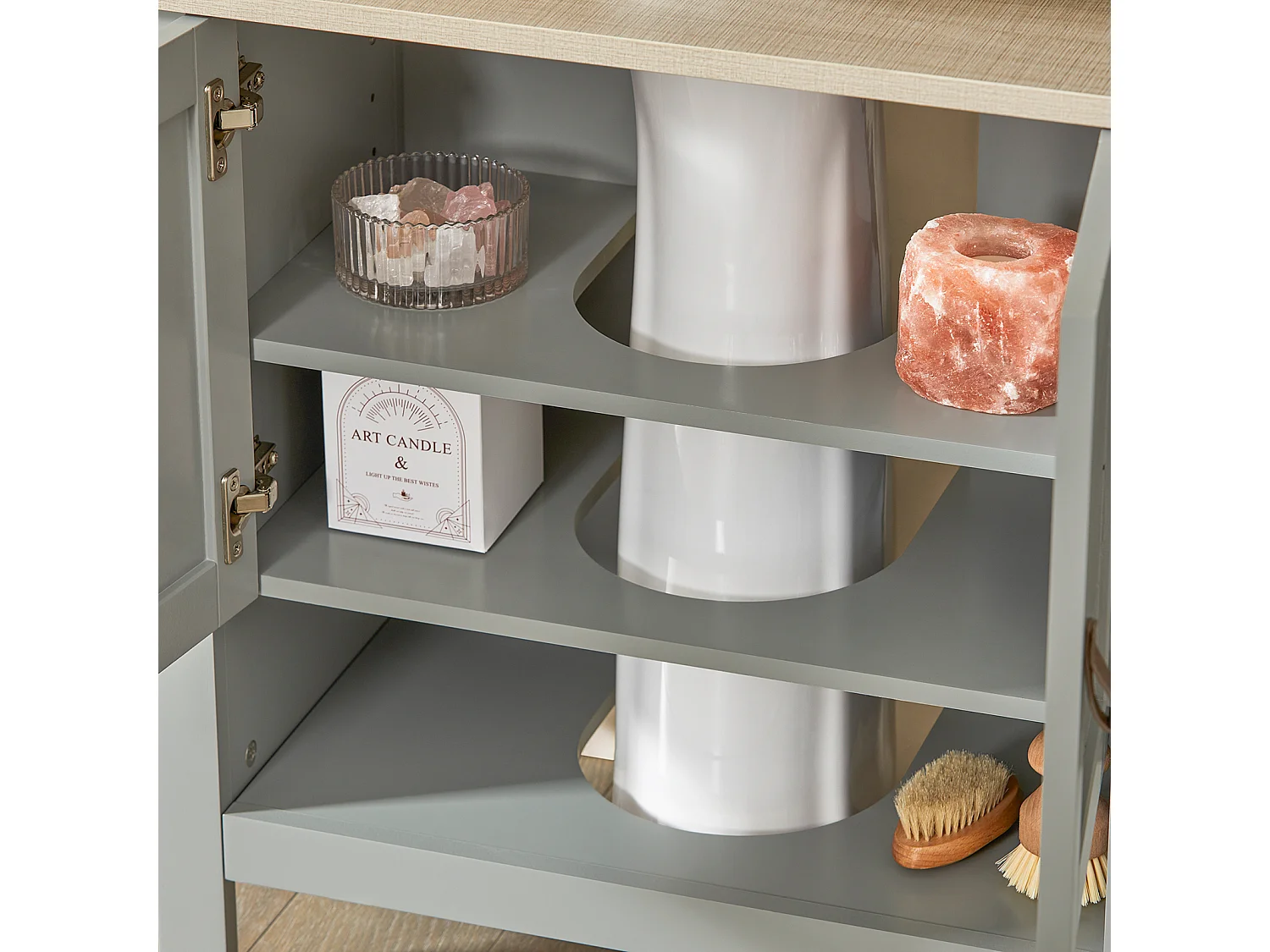 Meuble Sous Lavabo Meuble Sous Vasque Housse Colonne Lavabo 60x30x60 Cm, BZr69-ii-hg