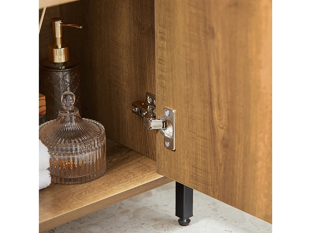 Mueble para Debajo del Lavabo Armario de Baño de Suelo 1 Estante y 2 Puertas 60 x 30 x 60 cm BZR63-PF SoBuy ES