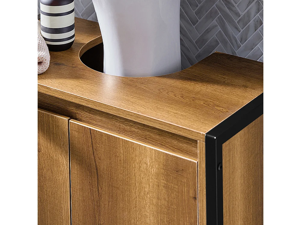 Mueble para Debajo del Lavabo Armario de Baño de Suelo 1 Estante y 2 Puertas 60 x 30 x 60 cm  BZR63-II-PF SoBuy ES