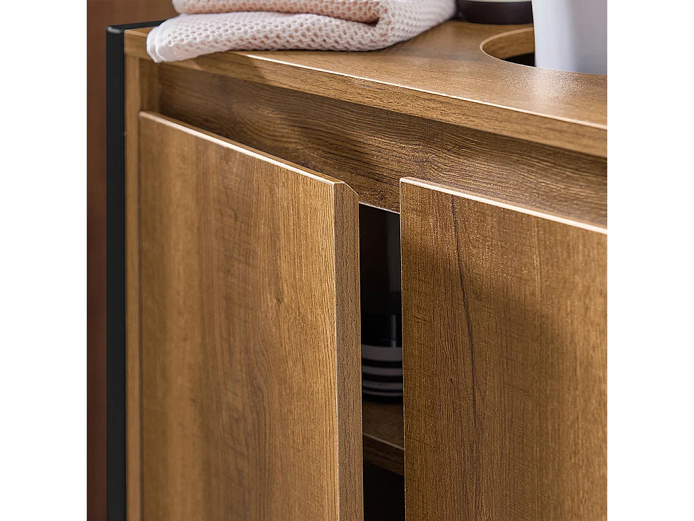 Mueble para Debajo del Lavabo Armario de Baño de Suelo 1 Estante y 2 Puertas 60 x 30 x 60 cm  BZR63-II-PF SoBuy ES