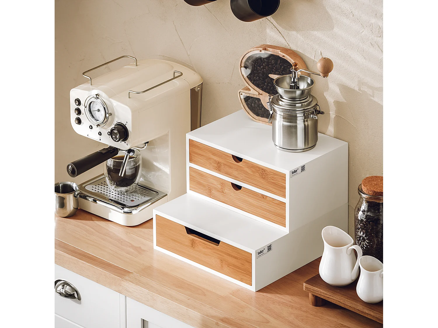 Boîte De Rangement À 2 Tiroirs Porte-capsules Nespresso Distributeur Boîte À Capsules, Frg180-wn