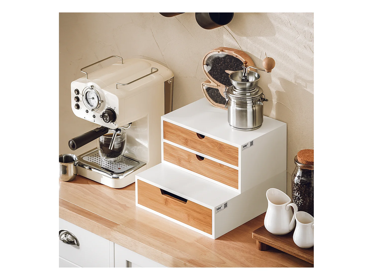 Boîte De Rangement À 2 Tiroirs Porte-capsules Nespresso Distributeur Boîte À Capsules, Frg180-wn