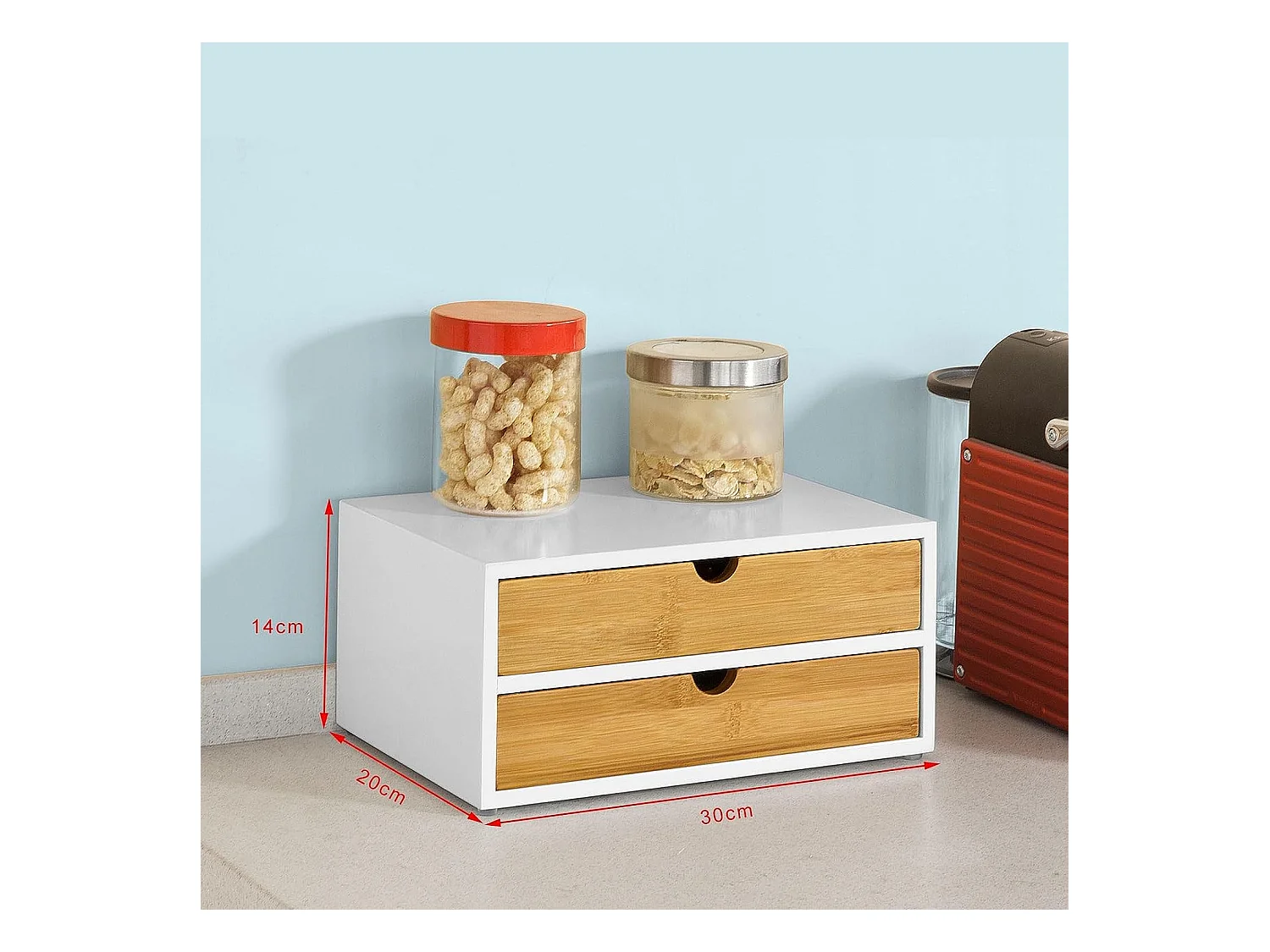 Boîte De Rangement À 2 Tiroirs Porte-capsules Nespresso Distributeur Boîte À Capsules, Frg180-wn