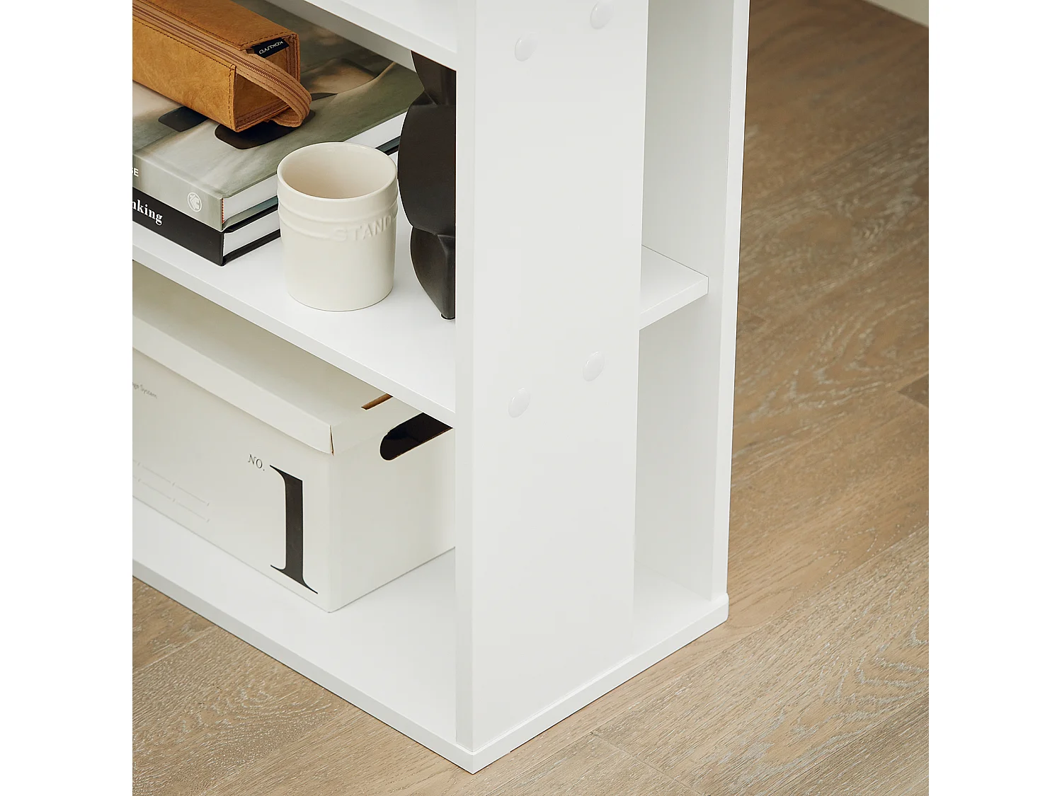 SoBuy FWT35-W Bureau Werktafel Computertafel - drie legplanken - Lade - Wit