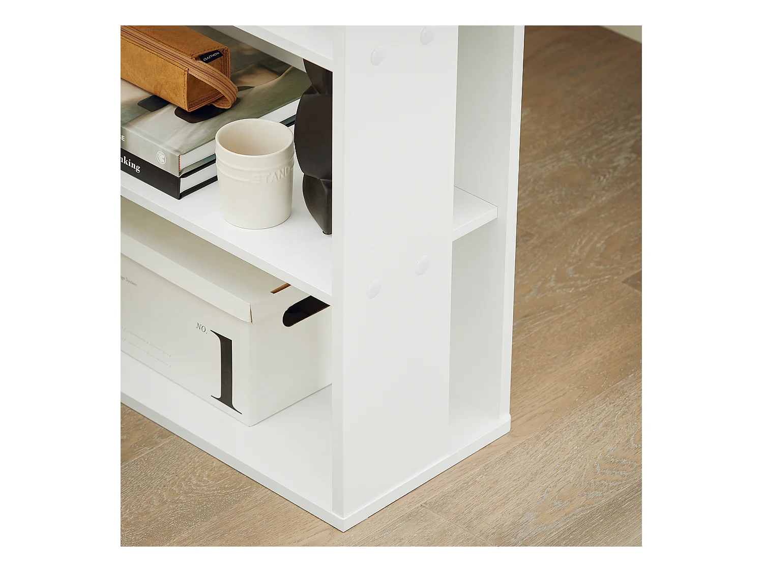 SoBuy FWT35-W Bureau Werktafel Computertafel - drie legplanken - Lade - Wit