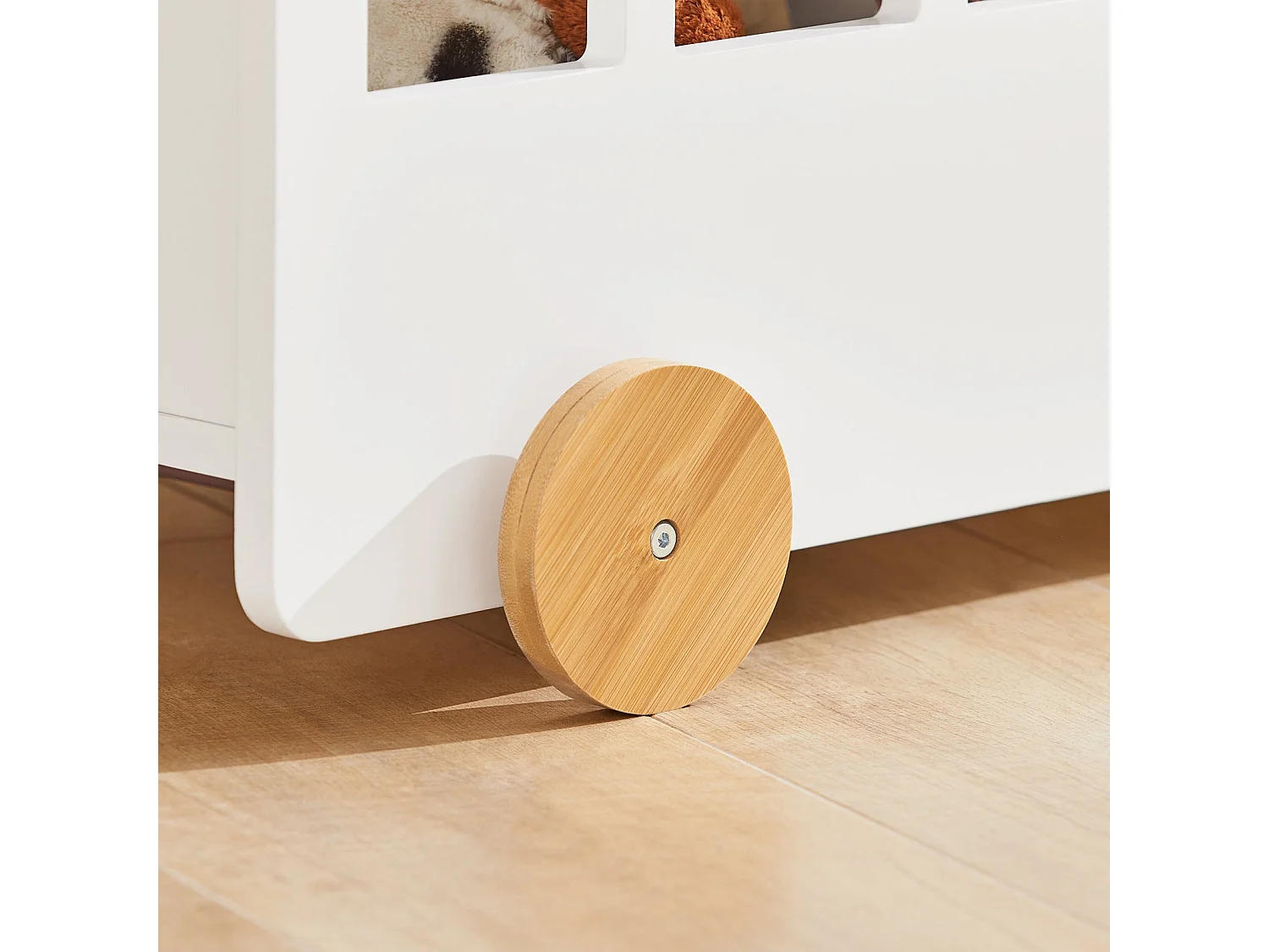 Chariot Bibliothèque Pour Enfants, Coffre À Roulettes, Organisateur Pour Jouets Et Livres, Kmb41-w