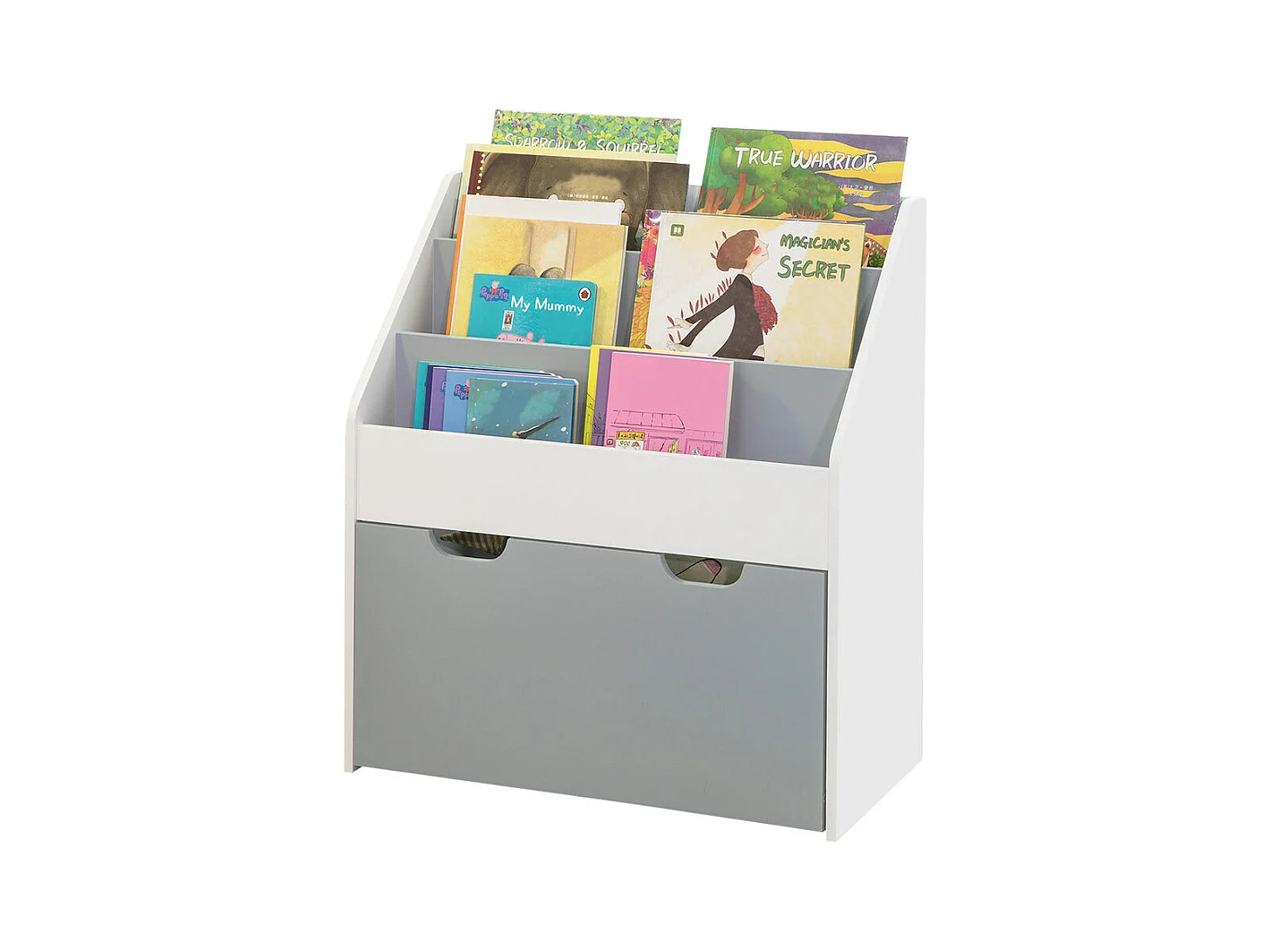 SoBuy KMB17-HG Boekenrek Opbergvak voor Kinderen Kinderboekenkast Kinderplank