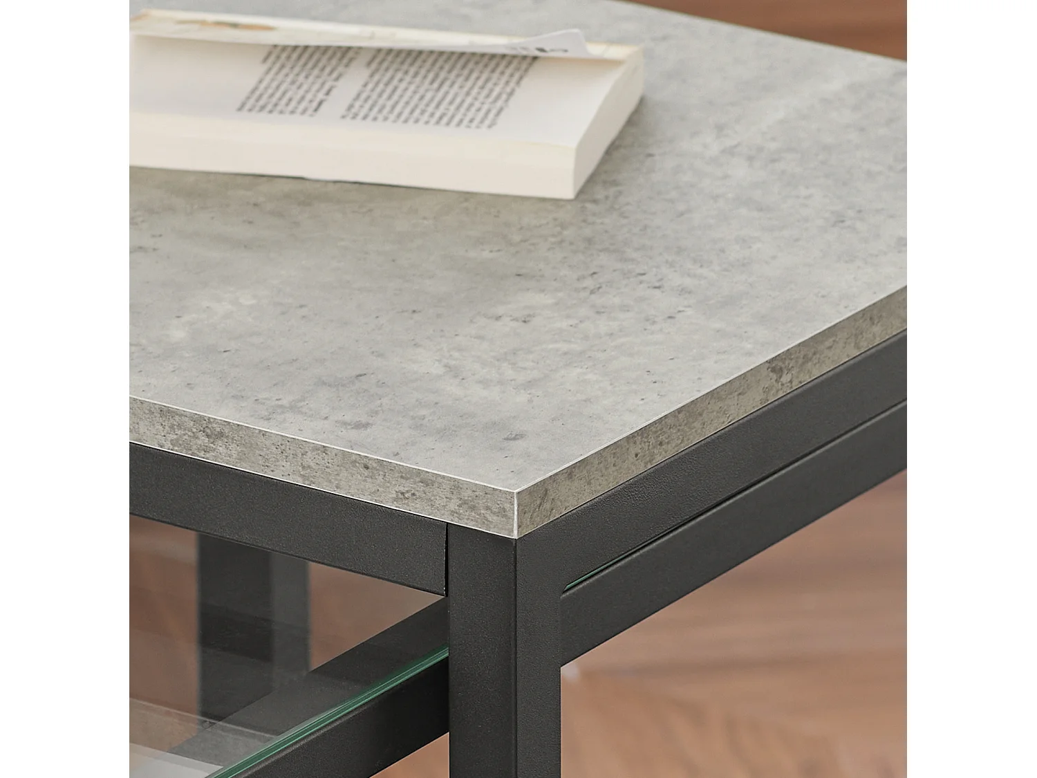 Lot De 2 Tables Basses Gigognes Tables De Salon Set De 2 Tables D'appoint Empilables Gris, Fbt35-hg