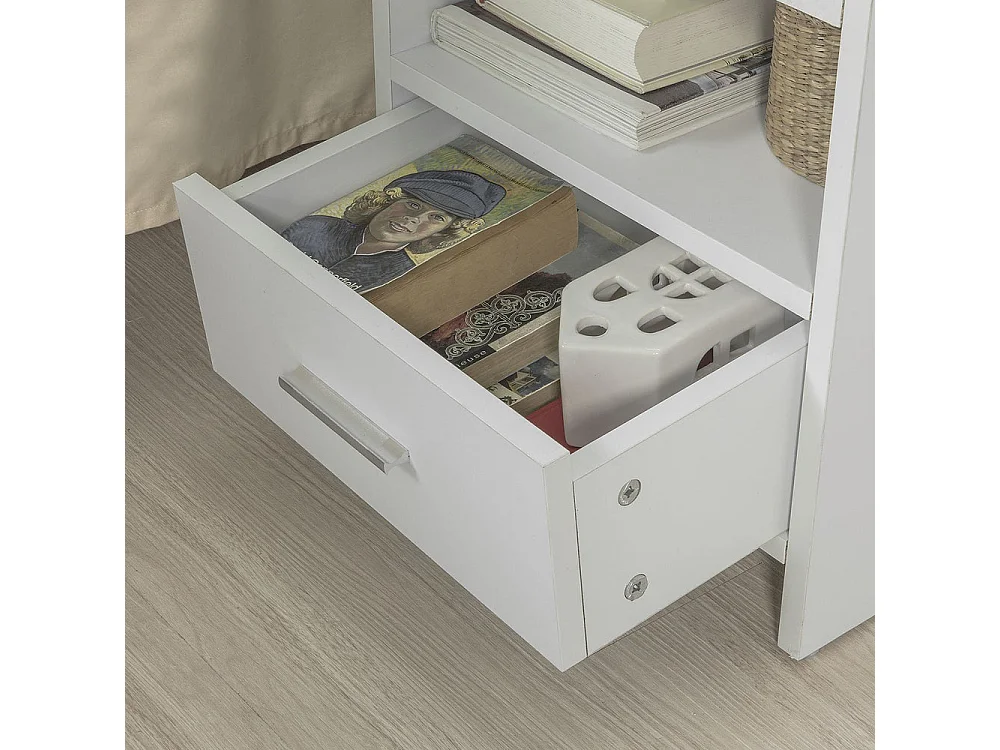 SoBuy FBT66-W Nachtkastje Bijzettafel Veelzijdig Salontafel Bijzettafelmet 1 lade en 2 planken