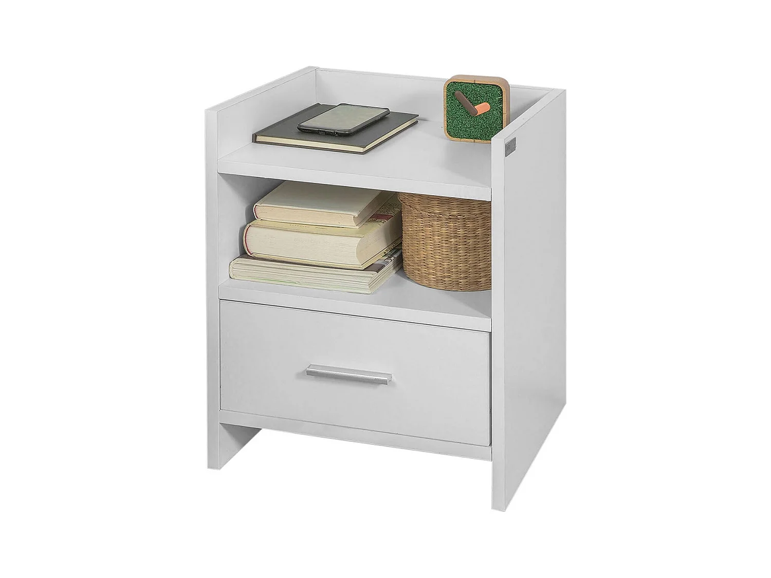 SoBuy Comodino Comodino da letto con cassetto Bianco FBT66-W