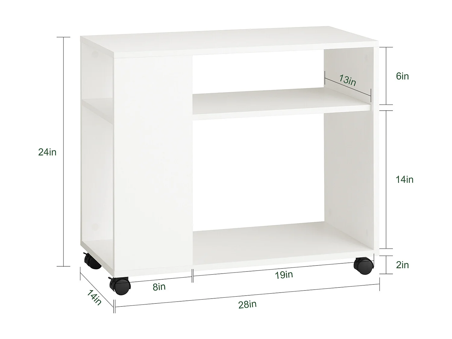 SoBuy armário baixo, Armário com rodas, armário multifuncional FBT34-W