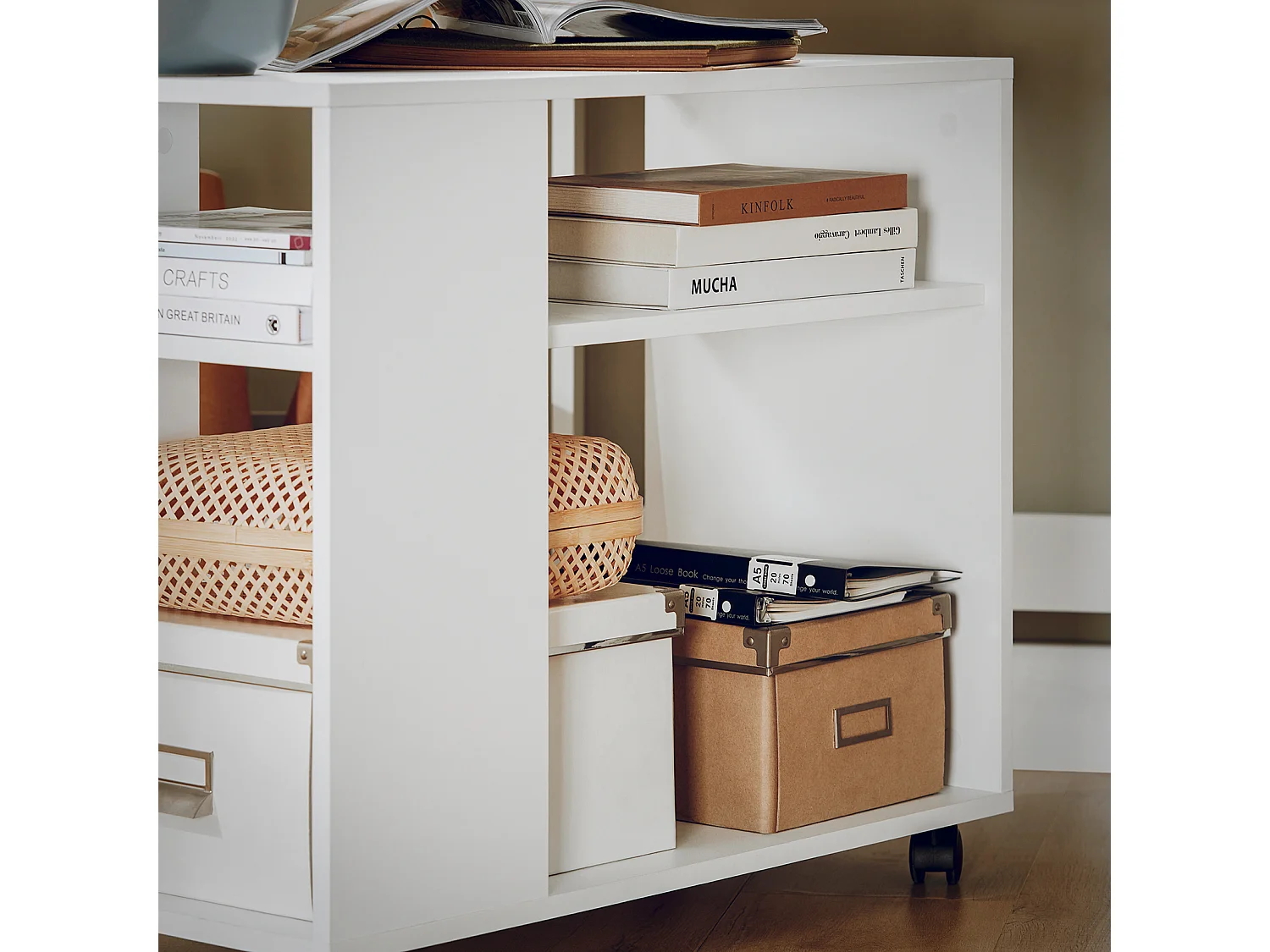 SoBuy armário baixo, Armário com rodas, armário multifuncional FBT34-W