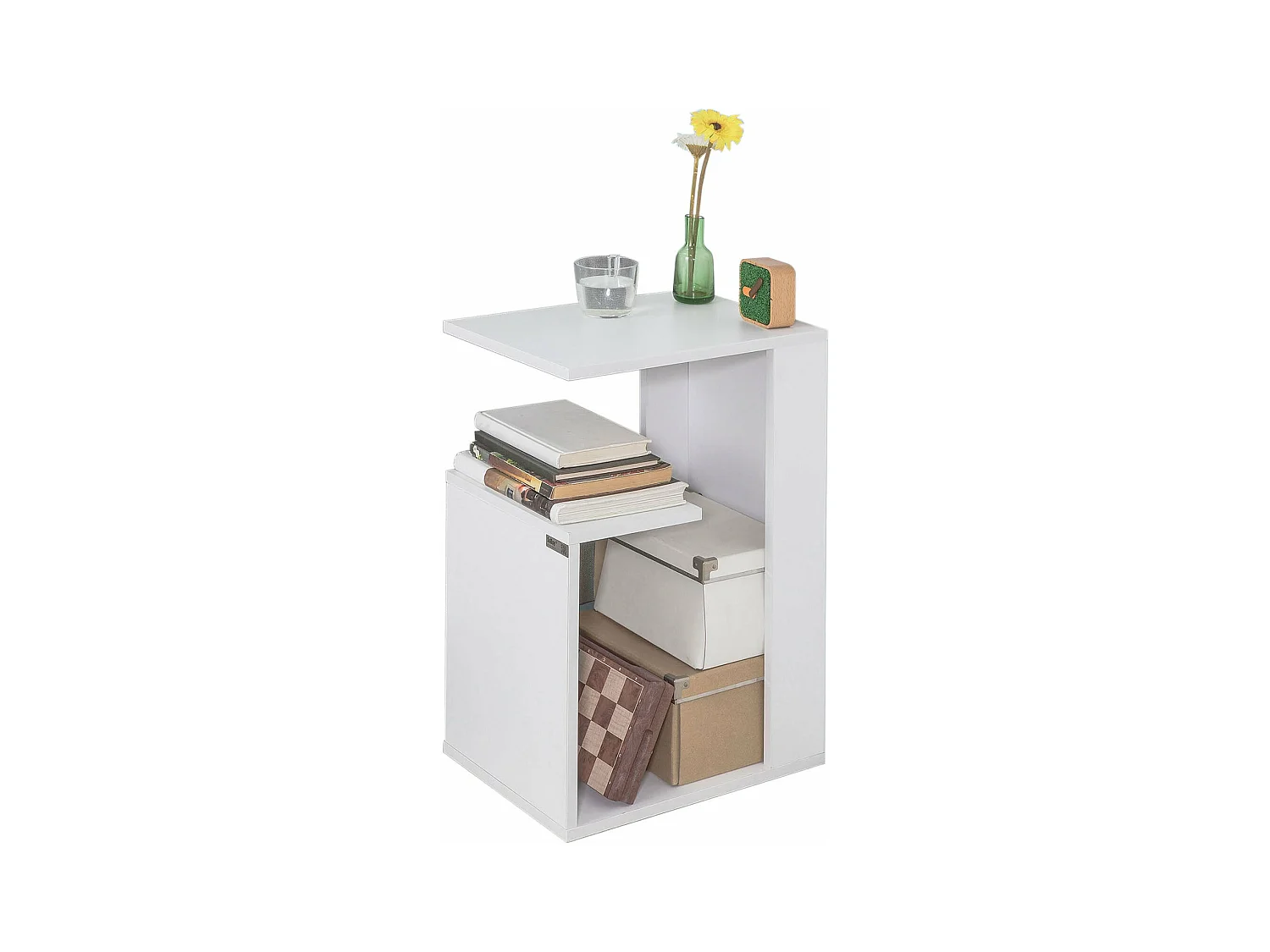 Table D'appoint Bout De Canapé Table Café Porte Magasine Porte Revues – Blanc, Fbt69-w