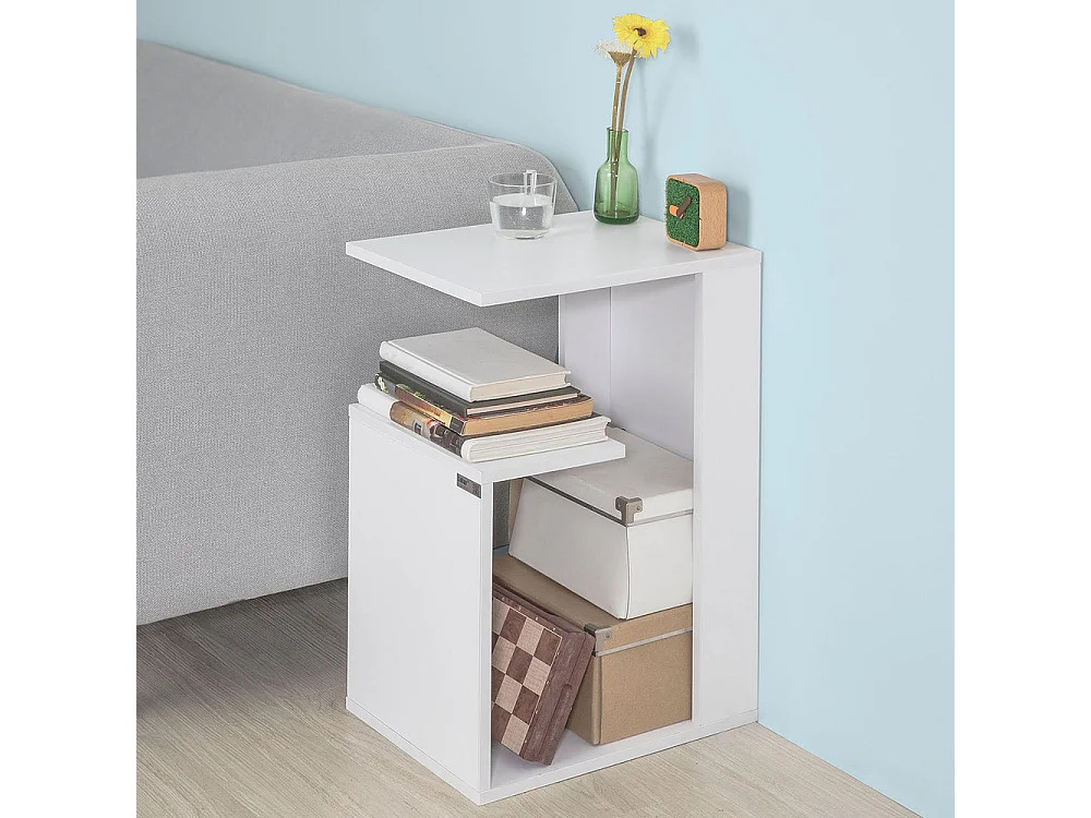 Table D'appoint Bout De Canapé Table Café Porte Magasine Porte Revues – Blanc, Fbt69-w