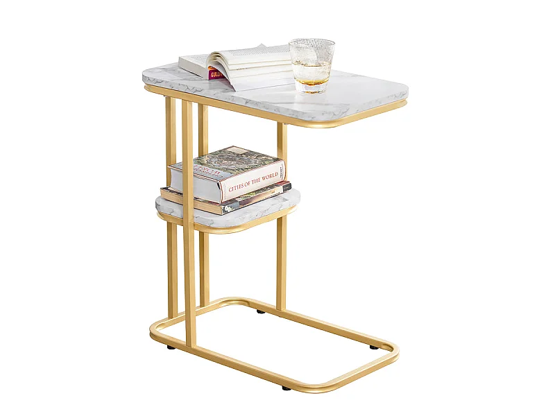 Table D’appoint Moderne Bout De Canapé À Café Table Basse Table De Chevet Effet, Fbt110-g