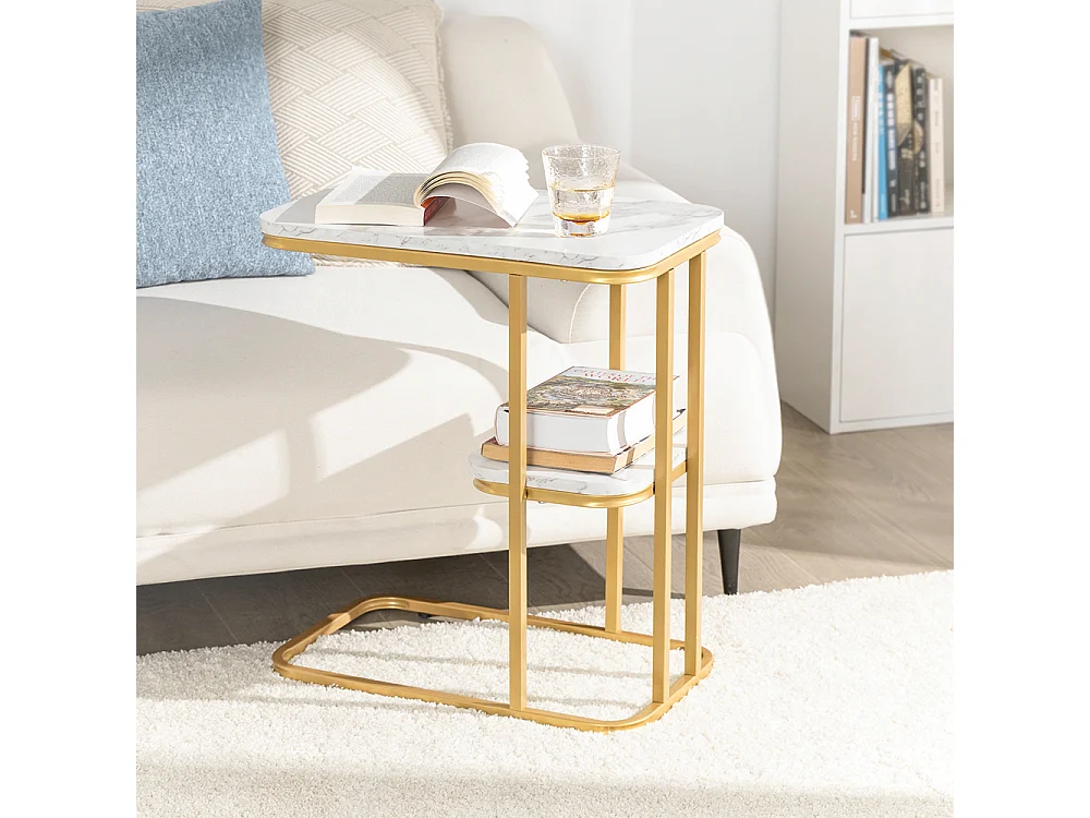 Table D’appoint Moderne Bout De Canapé À Café Table Basse Table De Chevet Effet, Fbt110-g