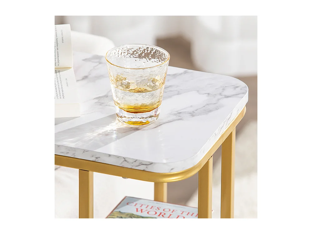 Table D’appoint Moderne Bout De Canapé À Café Table Basse Table De Chevet Effet, Fbt110-g